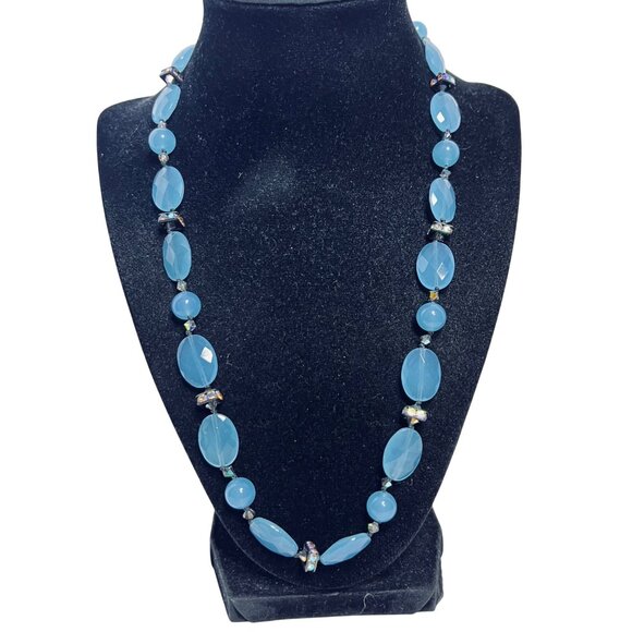 Lori Frantz-Koenig Jewelry - Lori Frantz-Koenig Blue Bead and AB Rhinestone Necklace (6022)